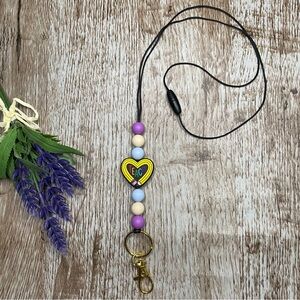 Beaded Teacher Lanyard Neck Accessories Keys ID Handcrafted Office Artisan